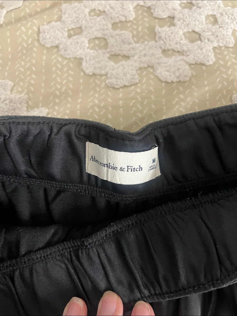 Abercrombie & Fitch Black Faux Leather Bermuda Shorts